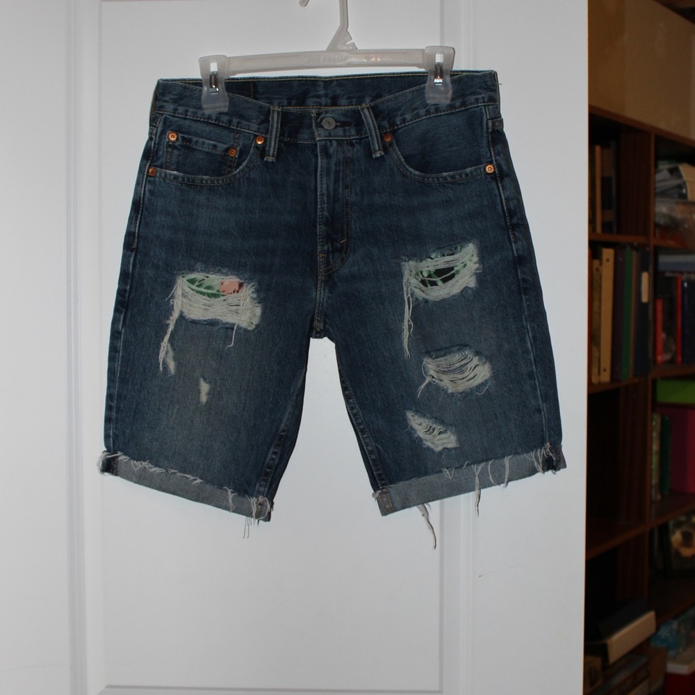 Levi Strauss jean denim shorts size 31 floral - Picture 11 of 11
